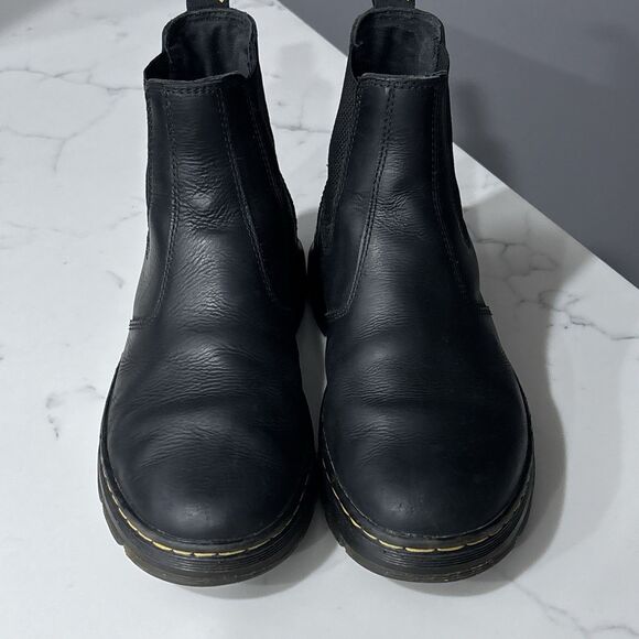 Dr Martens Embury Boots Mens 7 Womens 8 Black Leather Chelsea Distressed Punk main image 12
